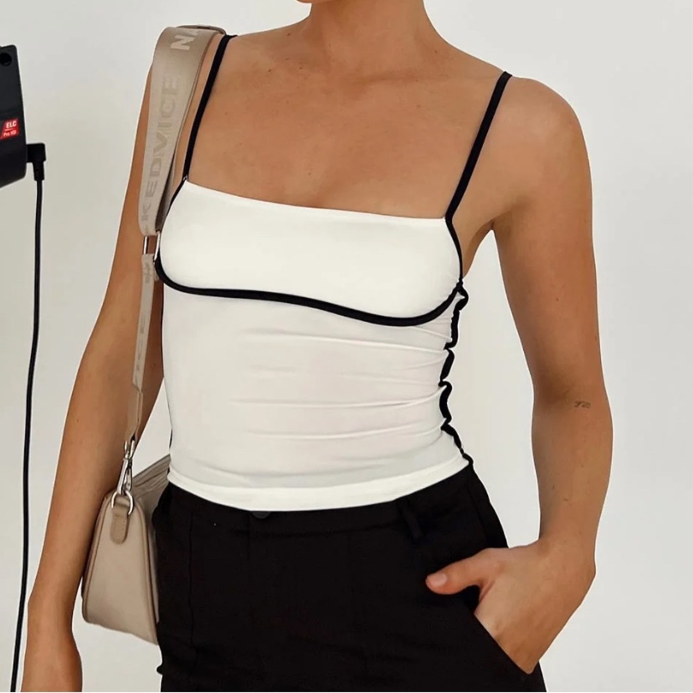 Princess Polly Maidenwell Contrast Top White